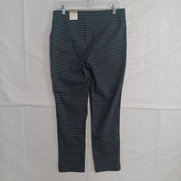 Chicos Pants O.5 US 6 Black Perfect Stretch JOSIE Slim Ankle Diamond Pattern NEW - Picture 2 of 10